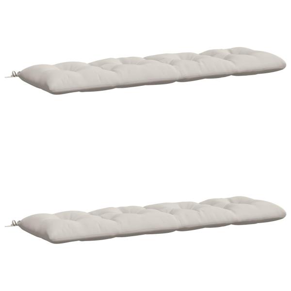 Bankkissen VIANEN 2 stk. 100 % Polyester Weiß 180 x 50 x 12 cm