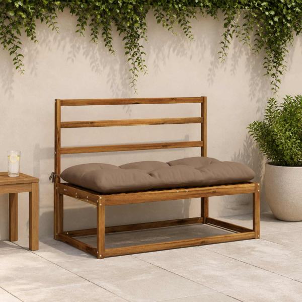 ARDEBO.de - Bankkissen VIANEN 2 stk. 100 % Polyester Taupe 120 x 60 x 12 cm
