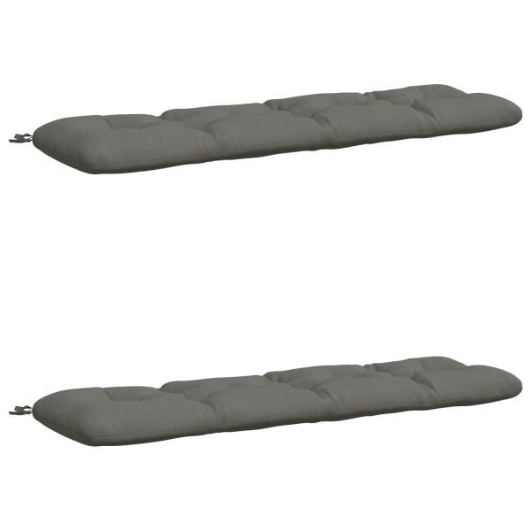 Bankkissen VIANEN 2 stk. 100 % Polyester Grau 140 x 40 x 12 cm