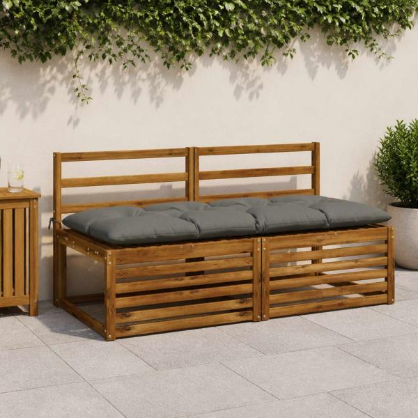 ARDEBO.de - Bankkissen VIANEN 100 % Polyester Grau 150 x 60 x 12 cm