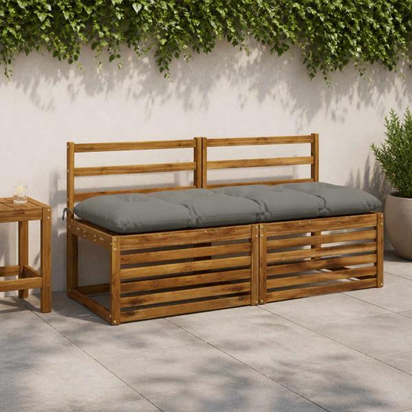ARDEBO.de - Bankkissen VIANEN 100 % Polyester Grau 140 x 50 x 12 cm