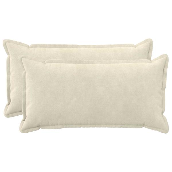 ARDEBO.de - Wurfkissen 2 stk. HOUTEN Creme 40 x 70 cm Mikrofaser Fleece