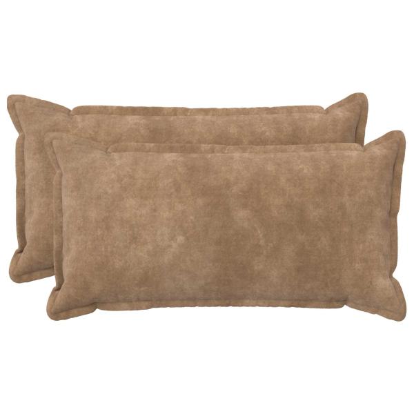 ARDEBO.de - Wurfkissen 2 stk. HOUTEN Taupe 40 x 70 cm Mikrofaser Fleece