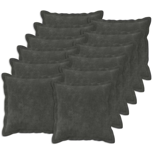 ARDEBO.de - Wurfkissen 12 stk. HOUTEN Anthrazit 40 x 40 cm