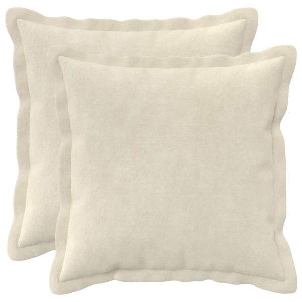 ARDEBO.de - Wurfkissen 2 stk. HOUTEN Creme 35 x 35 cm Mikrofaser Fleece
