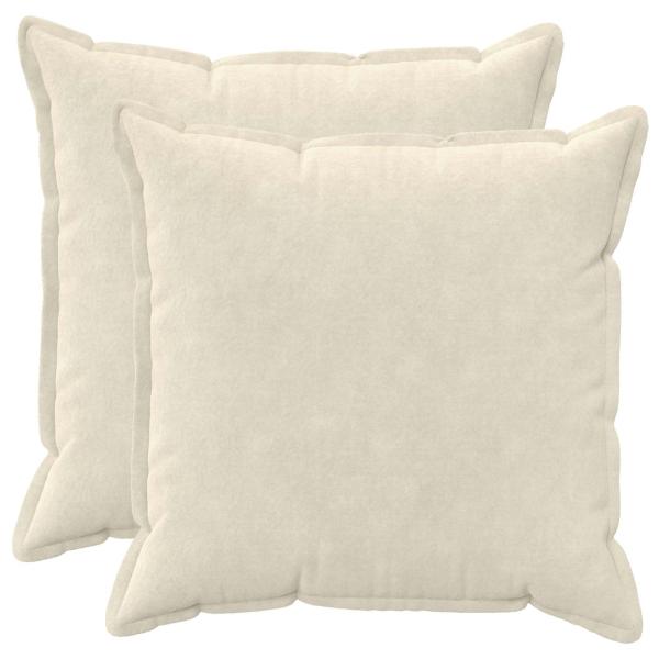 ARDEBO.de - Wurfkissen 2 stk. HOUTEN Creme 70 x 70 cm Mikrofaser Fleece
