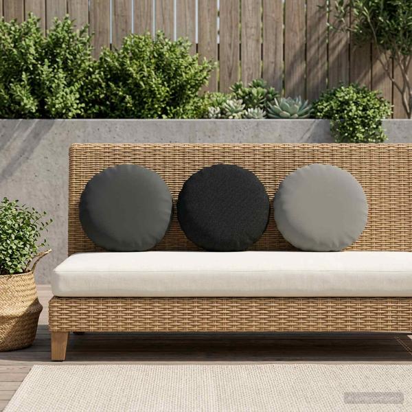 ARDEBO.de - Wurfkissen 2 stk. HEERLEN Schwarz Durchmesser 40 cm Polyester