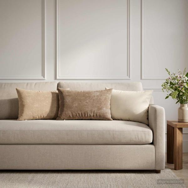 ARDEBO.de - Wurfkissen 6 stk. HEERLEN Braun 40 x 60 cm Chenille-Stoff