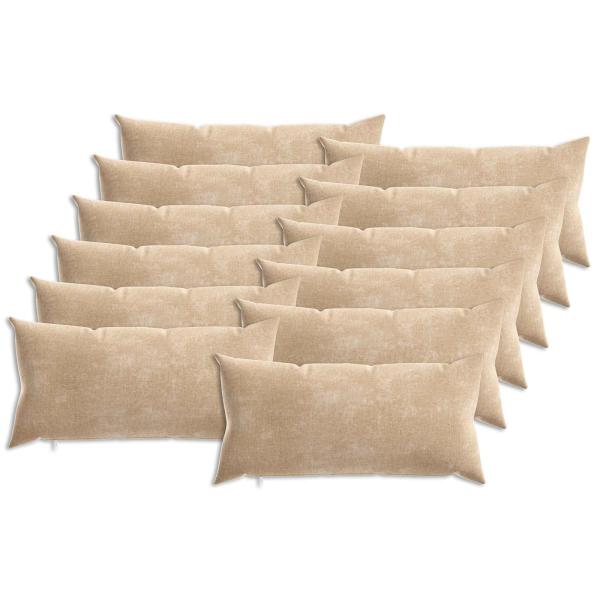 Wurfkissen 12 stk. HEERLEN Taupe 40 x 80 cm Chenille-Stoff