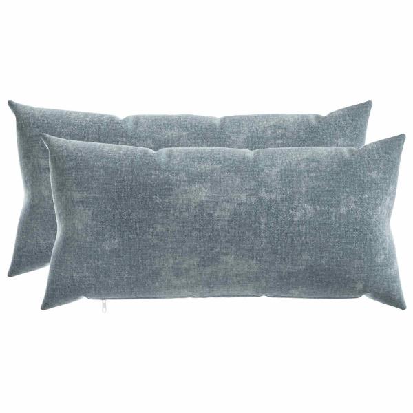 Wurfkissen 2 stk. HEERLEN Hellblau 40 x 80 cm Chenille-Stoff