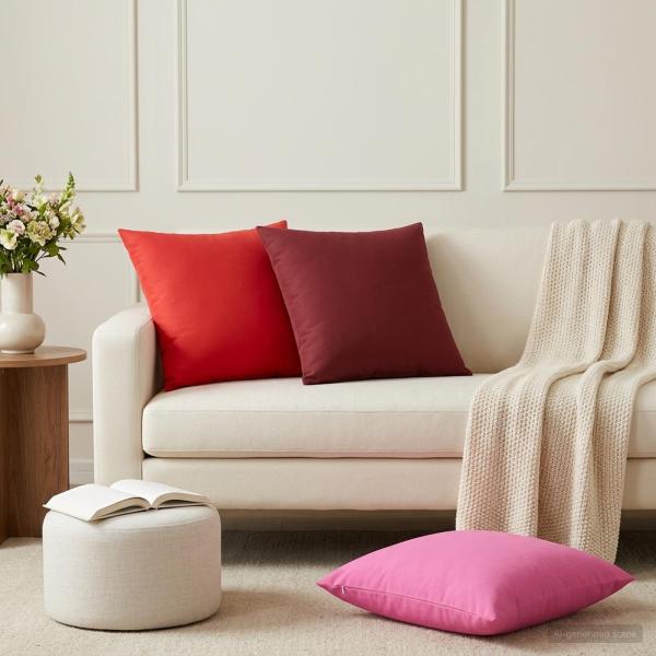 Wurfkissen 2 stk. HEERLEN Rosa 60 x 60 cm Polyester