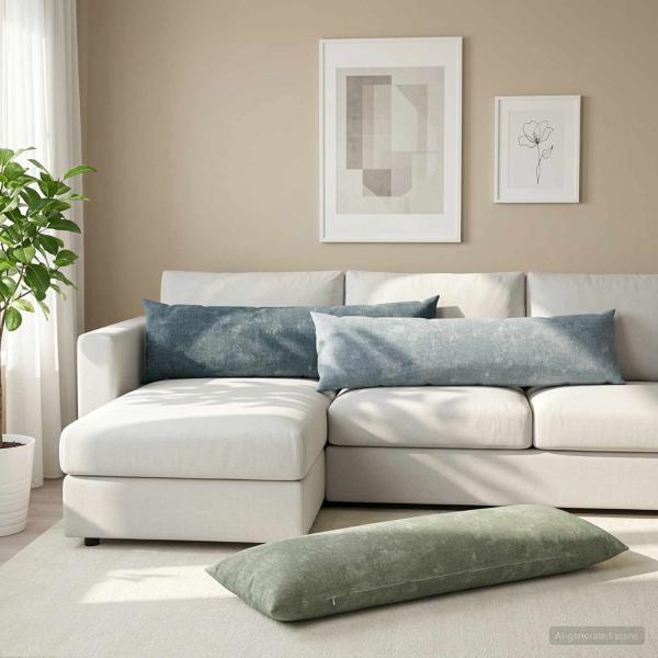 Wurfkissen HEERLEN Blau 40 x 145 cm Chenille-Stoff