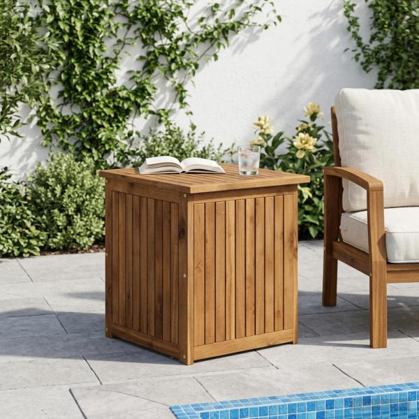 ARDEBO.de - Gartenlagerbox LAREN Massives Akazienholz 48,5 x 49 x 53,5 cm
