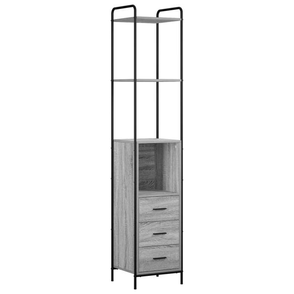 Badezimmerschrank-Set 4 stk. Sonoma-Grau 40 x 36 x 200,5 cm