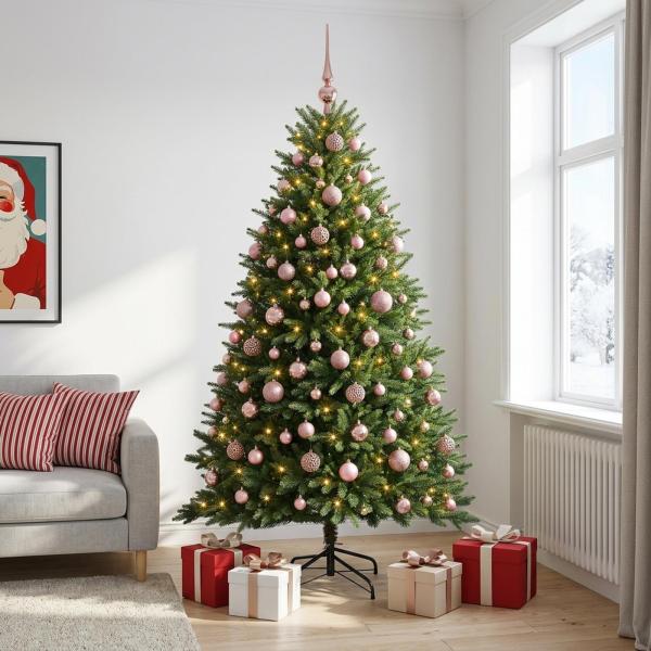 ARDEBO.de - Künstlicher Weihnachtsbaum mit Kugel 210 cm 300 LEDs