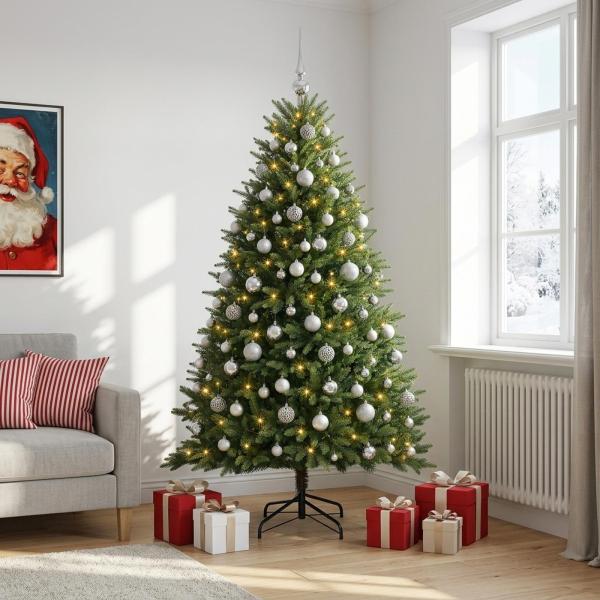 ARDEBO.de - Künstlicher Weihnachtsbaum mit Kugel 210 cm 300 LEDs