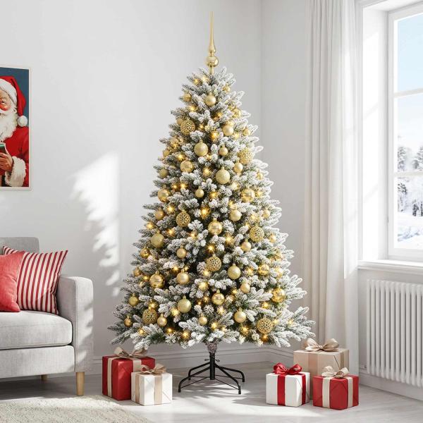 Künstlicher Weihnachtsbaum mit Kugel 210 cm 300 LEDs