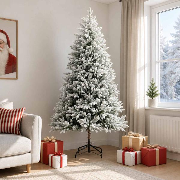 ARDEBO.de - Künstlicher klappbarer Weihnachtsbaum 240 cm PVC und Metall
