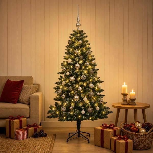 Künstlicher Weihnachtsbaum mit Kugel 150 cm 150 LEDs
