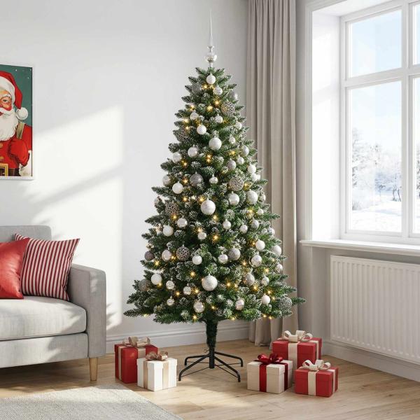 Künstlicher Weihnachtsbaum mit Kugel 210 cm 300 LEDs