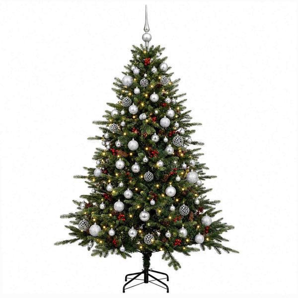 Künstlicher Weihnachtsbaum mit Weihnachtskugel 240 cm 300 LEDs
