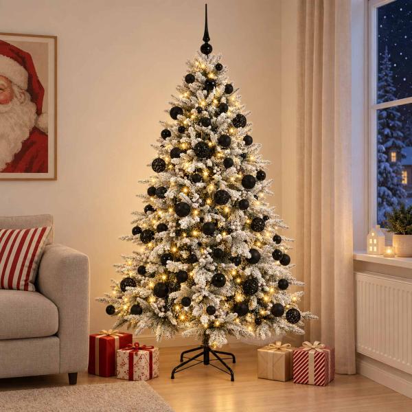 ARDEBO.de - Künstlicher Weihnachtsbaum mit Weihnachtskugel 240 cm 300 LEDs