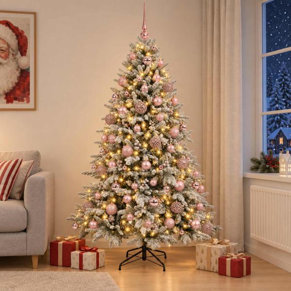 Künstlicher Weihnachtsbaum mit Weihnachtskugel 240 cm 300 LEDs