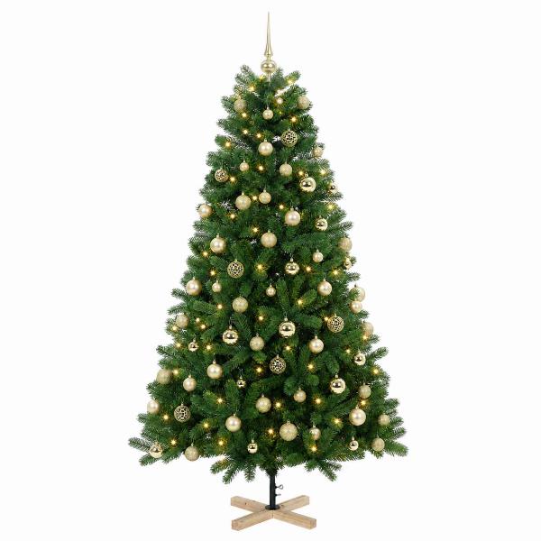 Künstlicher Weihnachtsbaum mit Weihnachtskugel 210 cm 300 LEDs