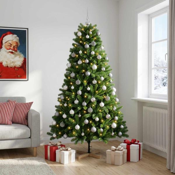 Künstlicher Weihnachtsbaum mit Weihnachtskugel 240 cm 300 LEDs