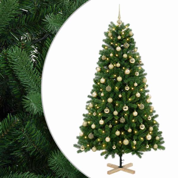 Künstlicher Weihnachtsbaum mit Weihnachtskugel 180 cm 300 LEDs