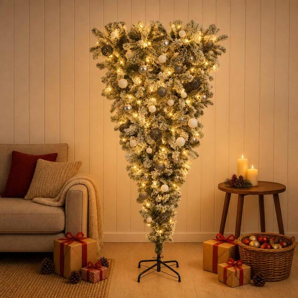 Künstlicher Weihnachtsbaum mit Weihnachtskugel 120 cm 150 LEDs