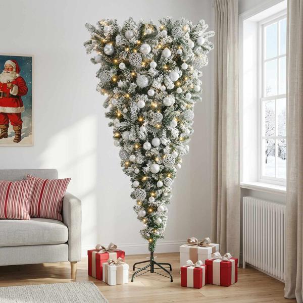ARDEBO.de - Künstlicher Weihnachtsbaum mit Weihnachtskugeln 180 cm 300 LEDs