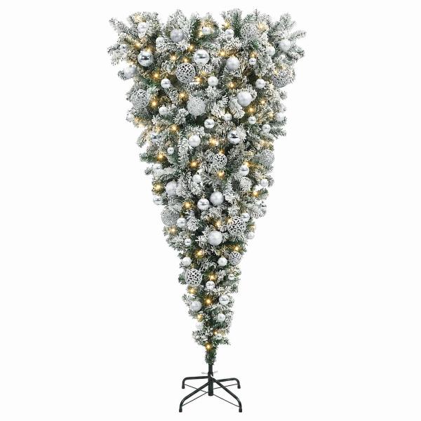 Künstlicher Weihnachtsbaum mit Weihnachtskugeln 180 cm 300 LEDs