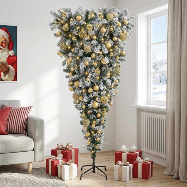 ARDEBO.de - Künstlicher Weihnachtsbaum mit Weihnachtskugeln 180 cm 300 LEDs