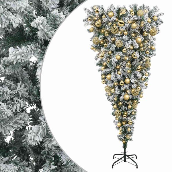 Künstlicher Weihnachtsbaum mit Weihnachtskugeln 180 cm 300 LEDs
