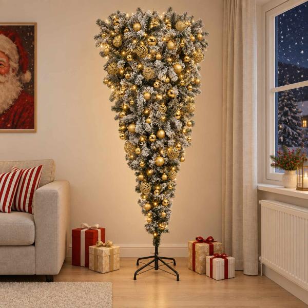 Künstlicher Weihnachtsbaum mit Weihnachtskugeln 180 cm 300 LEDs