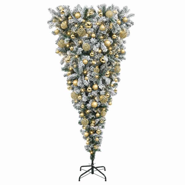 Künstlicher Weihnachtsbaum mit Weihnachtskugeln 180 cm 300 LEDs