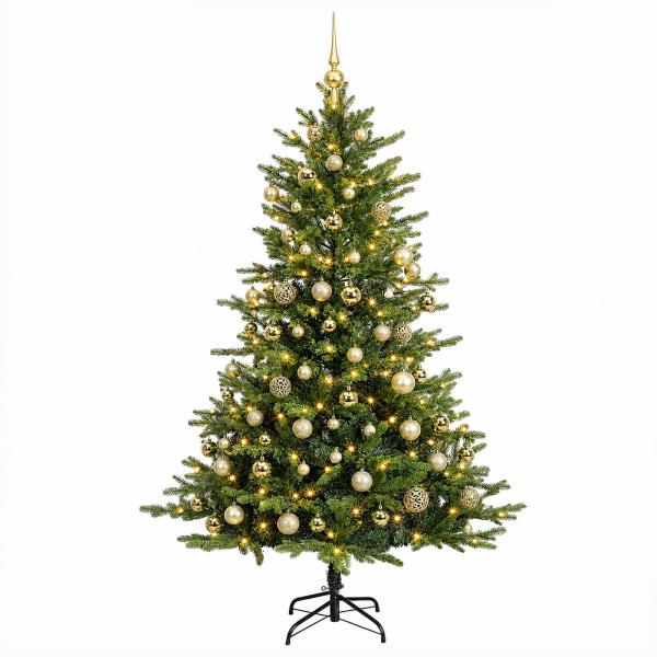 Künstlicher Weihnachtsbaum mit Kugel 180 cm 300 LEDs