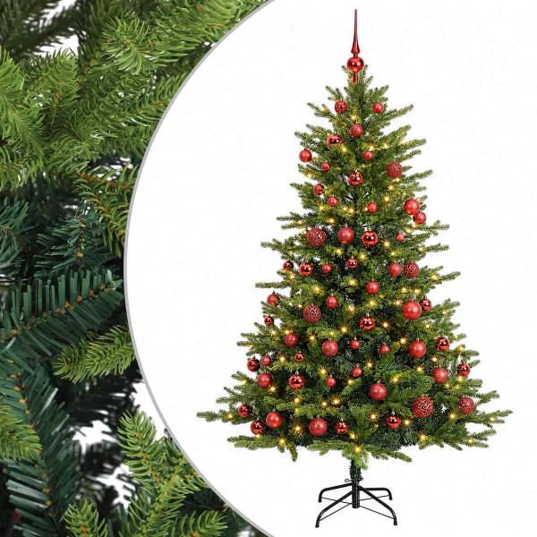Künstlicher Weihnachtsbaum mit Weihnachtskugel 210 cm 300 LEDs