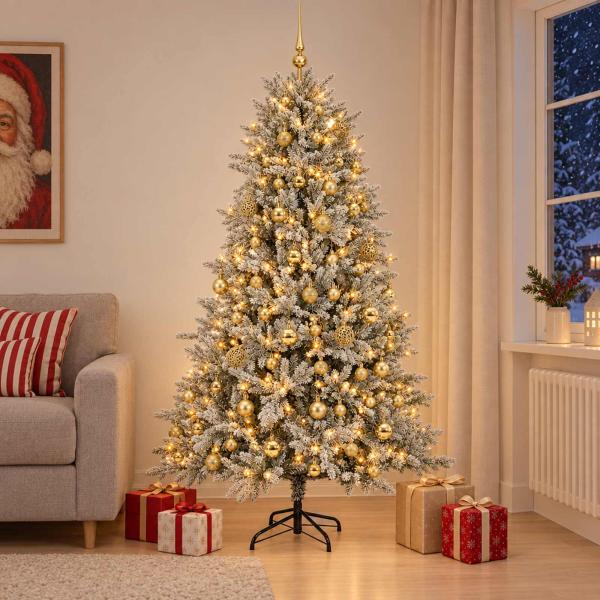 ARDEBO.de - Künstlicher Weihnachtsbaum mit Kugel 240 cm 300 LEDs