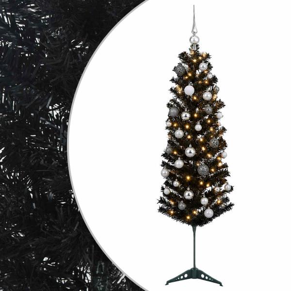 Künstlicher schmaler Weihnachtsbaum mit Weihnachtskugel 150 cm
