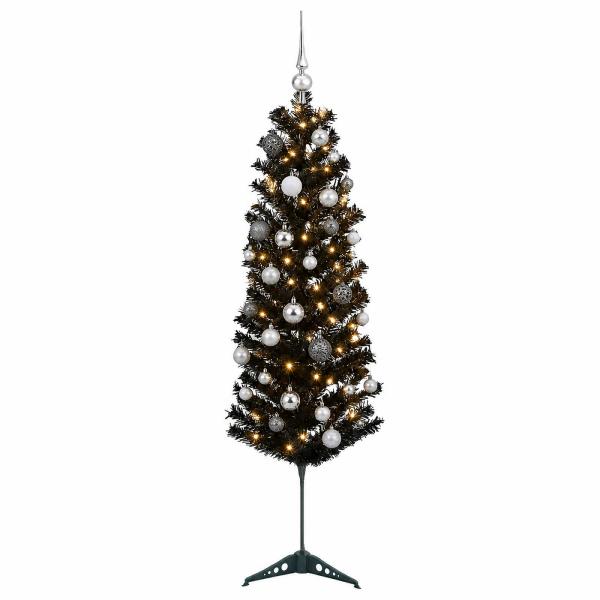 Künstlicher schmaler Weihnachtsbaum mit Weihnachtskugel 150 cm
