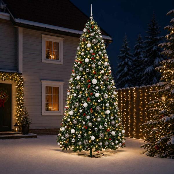 ARDEBO.de - Künstlicher Weihnachtsbaum mit Klappsystem und Kugeln 500 cm