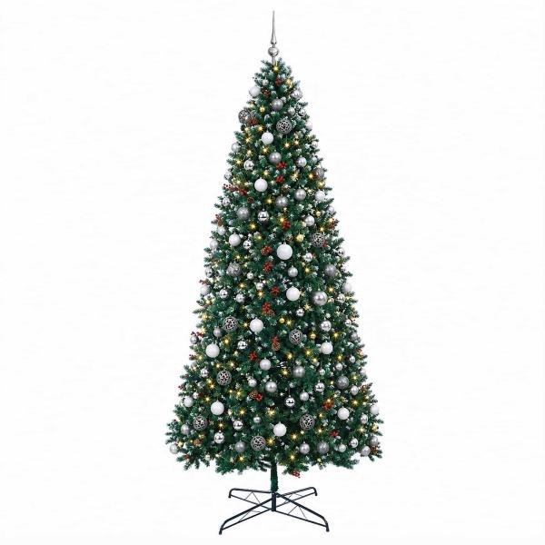 Künstlicher Weihnachtsbaum mit Klappsystem und Kugeln 500 cm