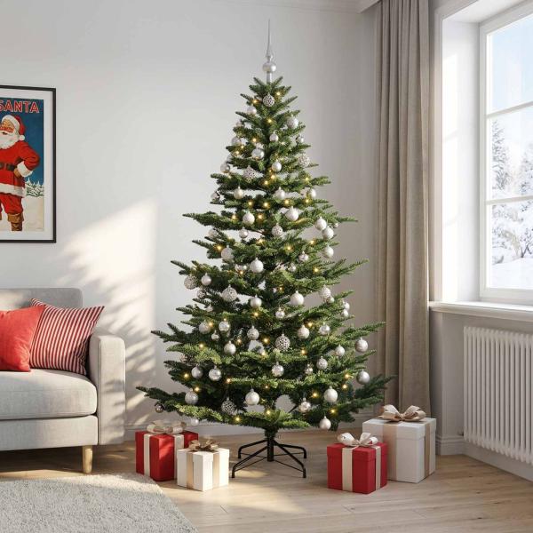 ARDEBO.de - Künstlicher Weihnachtsbaum mit Weihnachtskugel 240 cm 300 LEDs