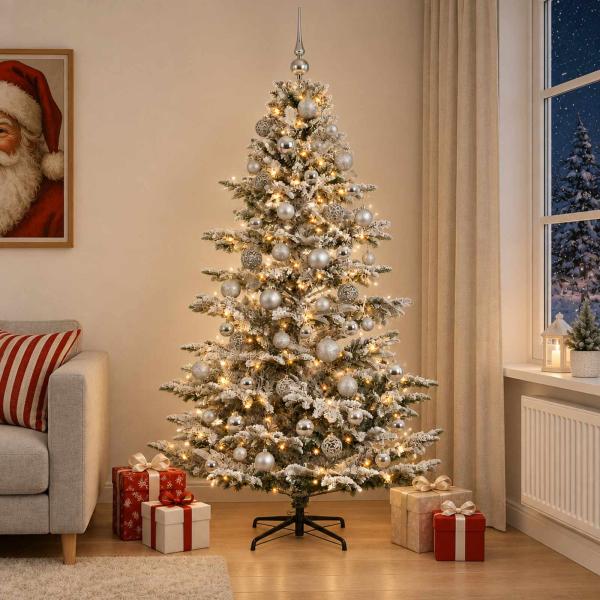 Künstlicher Weihnachtsbaum mit Weihnachtskugel 240 cm 300 LEDs
