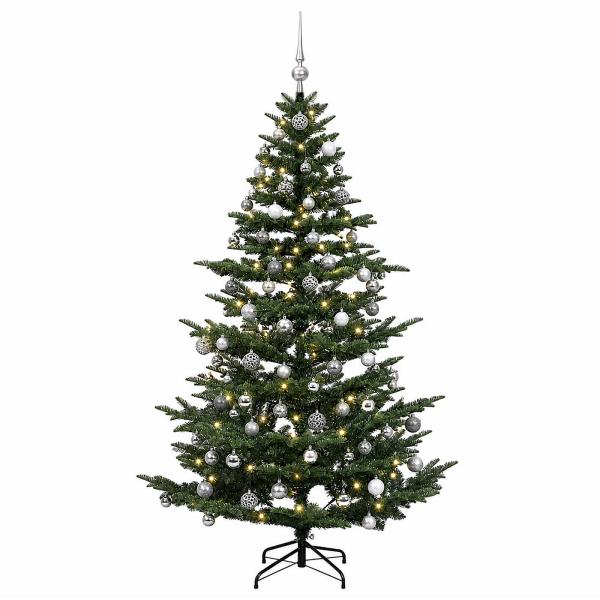 Künstlicher Weihnachtsbaum mit Weihnachtskugel 180 cm 300 LEDs