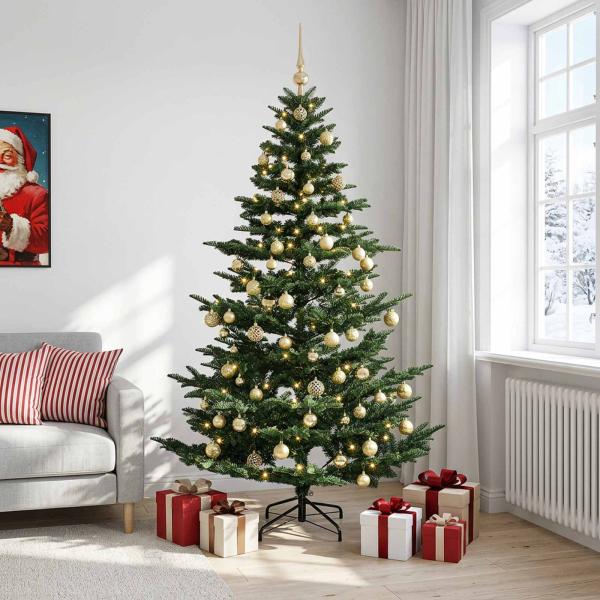 Künstlicher Weihnachtsbaum mit Weihnachtskugel 240 cm 300 LEDs