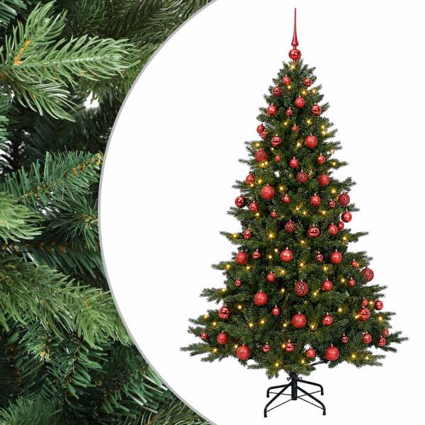 Künstlicher Weihnachtsbaum mit Weihnachtskugel 180 cm 300 LEDs