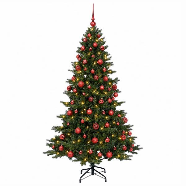 Künstlicher Weihnachtsbaum mit Weihnachtskugel 180 cm 300 LEDs